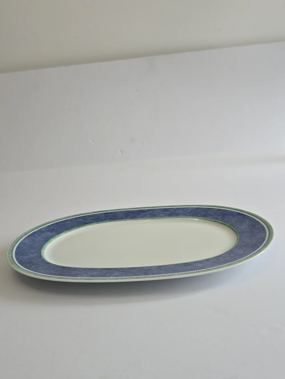 Villeroy & Boch Switch 3 Porcelain Oval Platter Blue Green Germany 13.75
